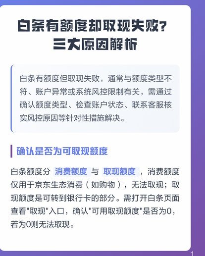 白条显示有取现额度为什么不能取